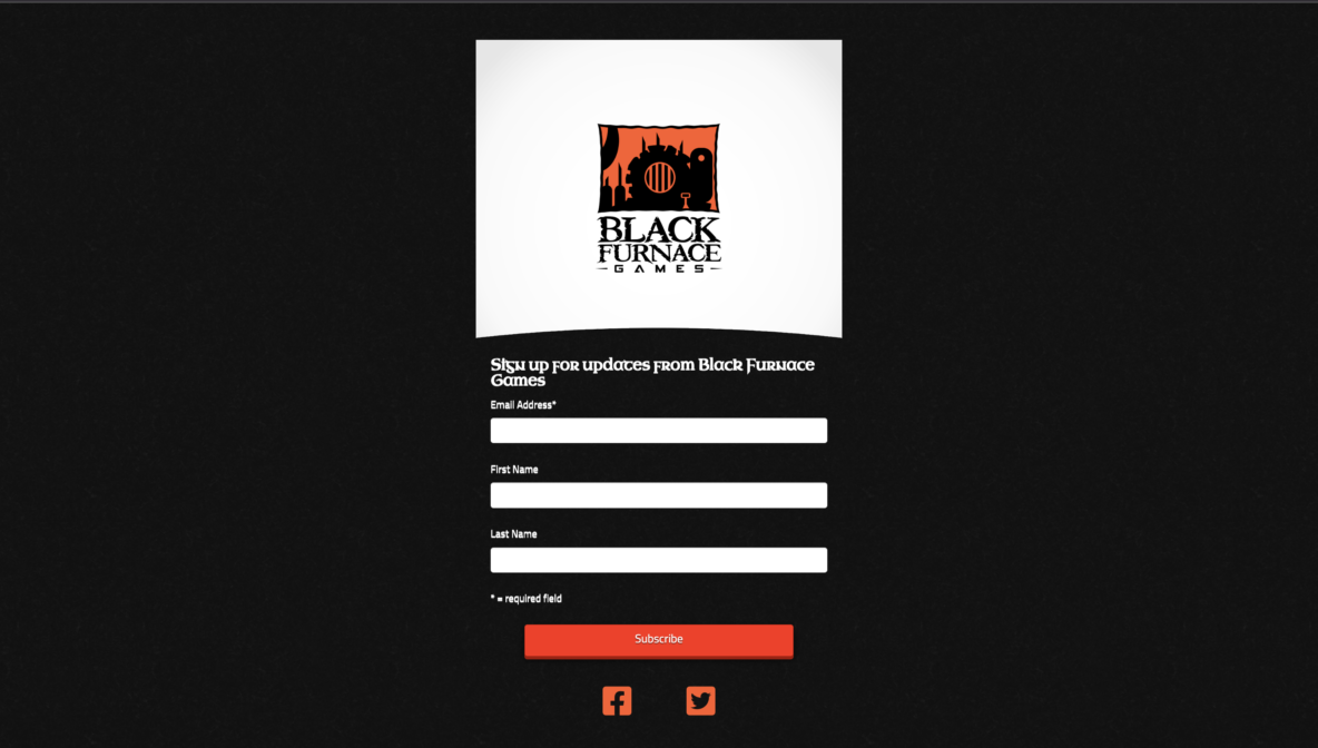 Black Furnace Games Landing Page