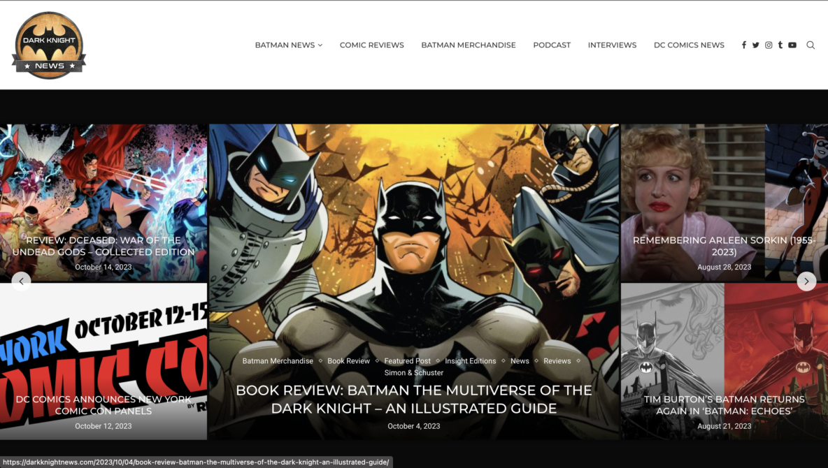 Dark Knight News Front Page